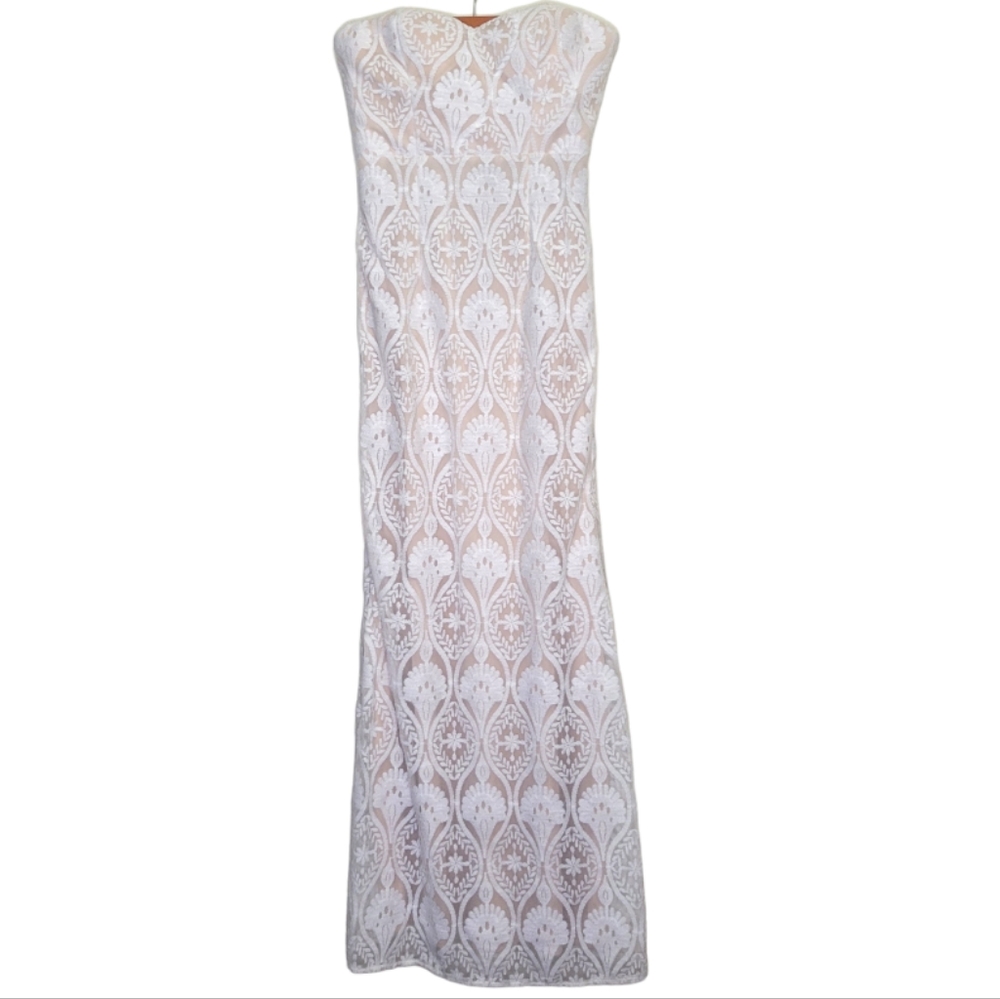 Lace Strapless Maxi Dress, Size M